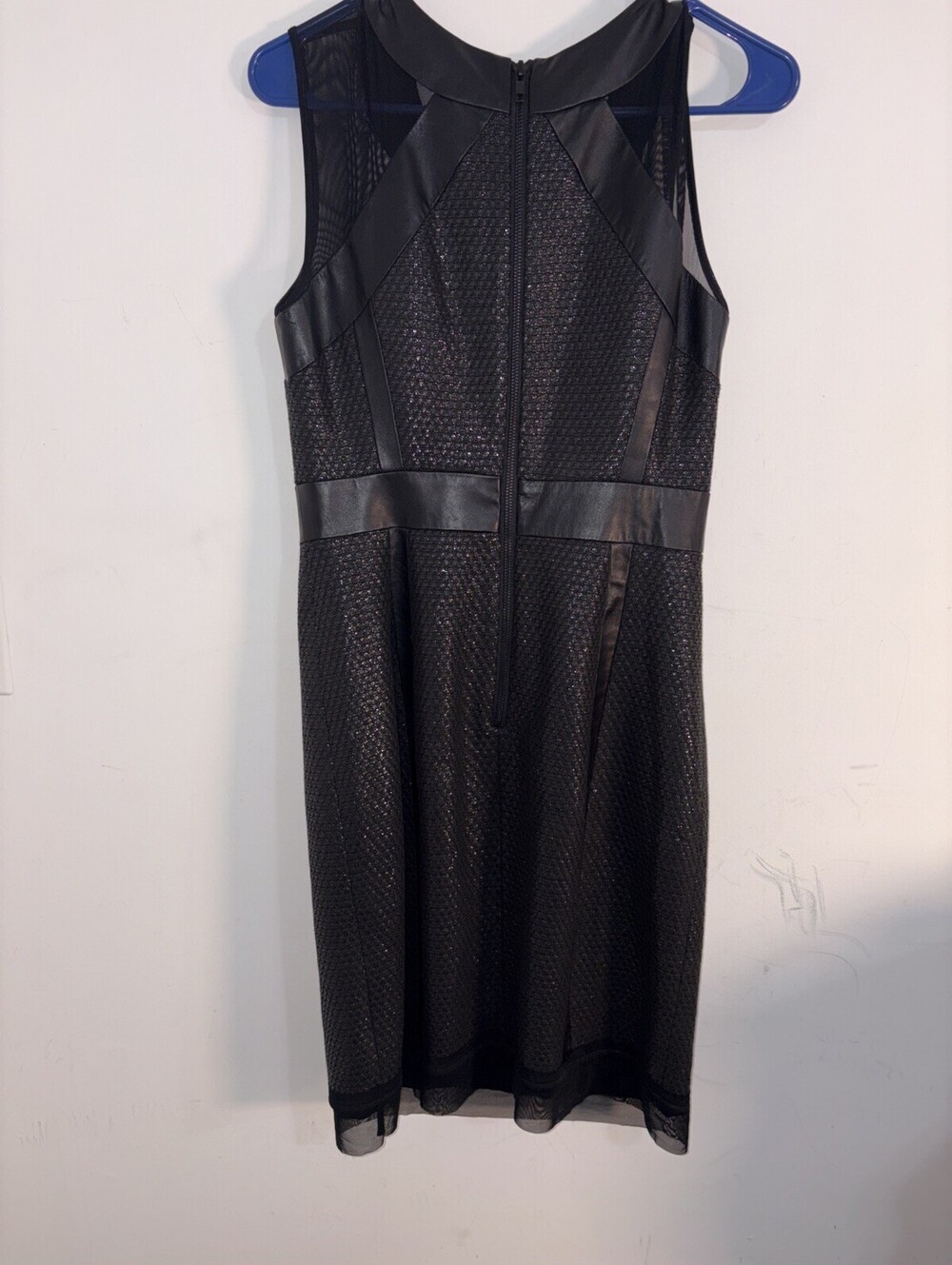 Milly Black Lambskin Trim With‎ Faux Metallic Fabric Size 8 Made In USA - Picture 13 of 16